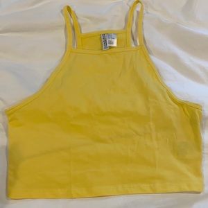 Yellow crop top tank top
